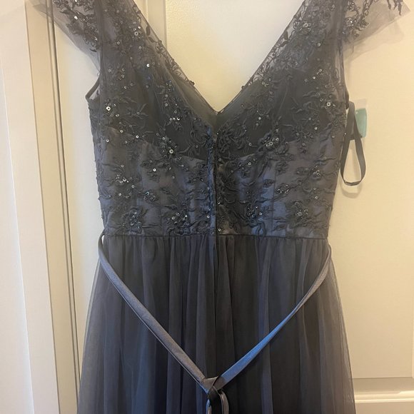 Prom Dress New Mori Lee With Tag Chic satin Grey Colour - Picture 5 of 7